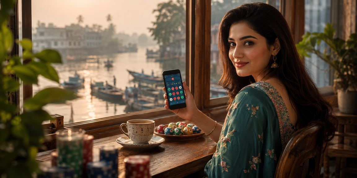 বরিশালে স্মার্টফোনে লটারি ও বেটিং প্ল্যাটফর্ম দেখছেন একজন নারী